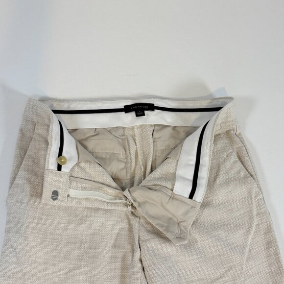 Ann Taylor Cream Straight Leg Women's Pants - Picture 4 of 9